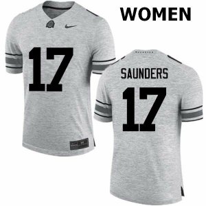 NCAA Ohio State Buckeyes Women's #17 C.J. Saunders Gray Nike Football College Jersey FYQ1345UE